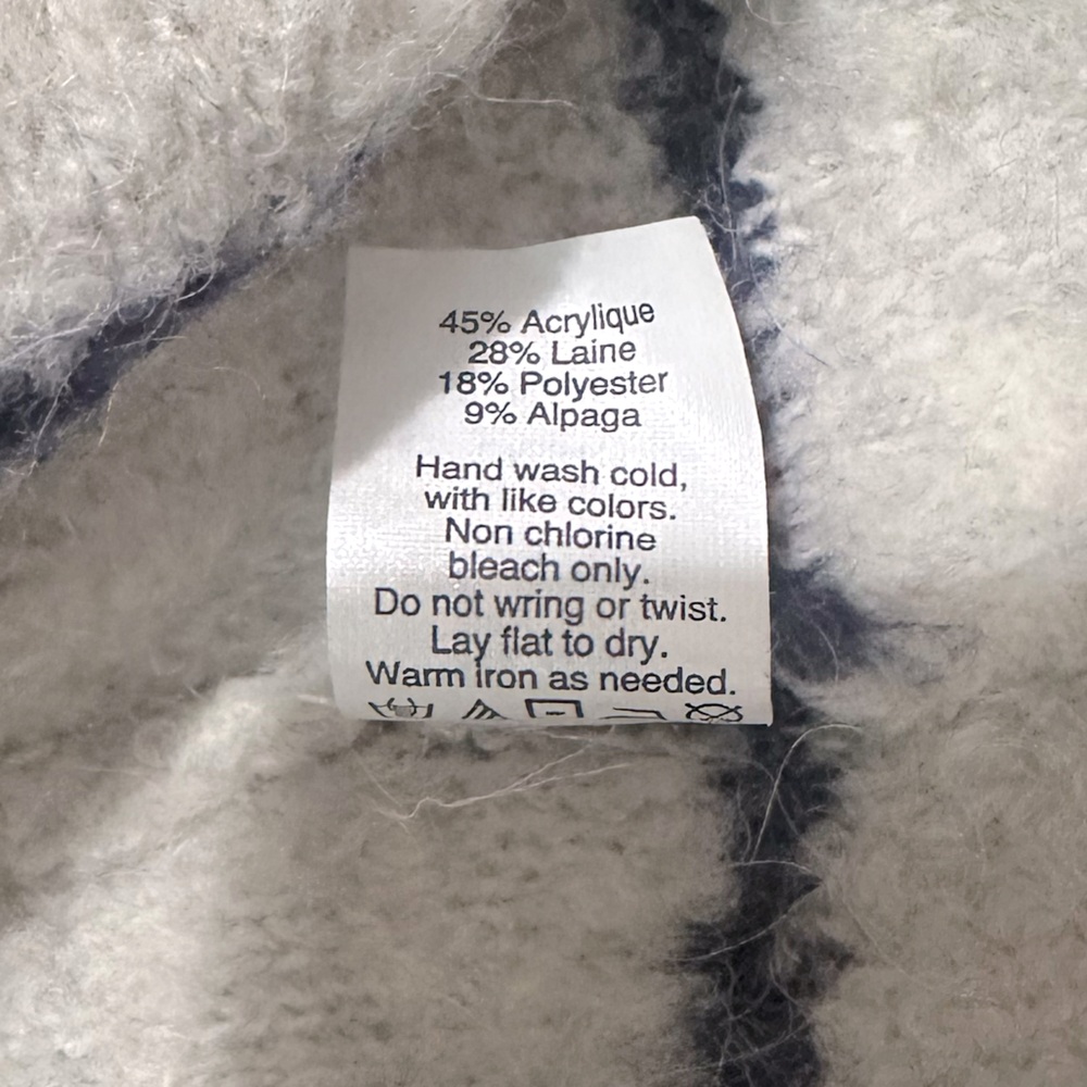 Madewell Roundtrip Stripe Turtleneck Sweater in Hthr Cloud | Wool Blend | Sz M - Picture 8 of 8
